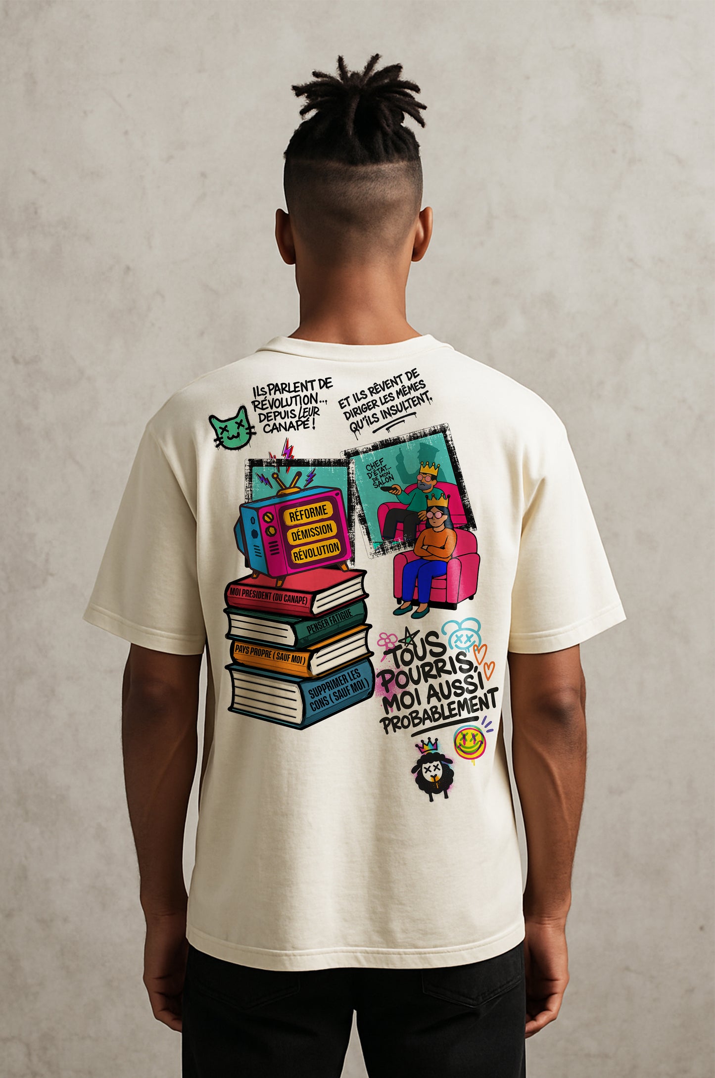 T-shirt oversize LE DICTATEUR DE SALON !