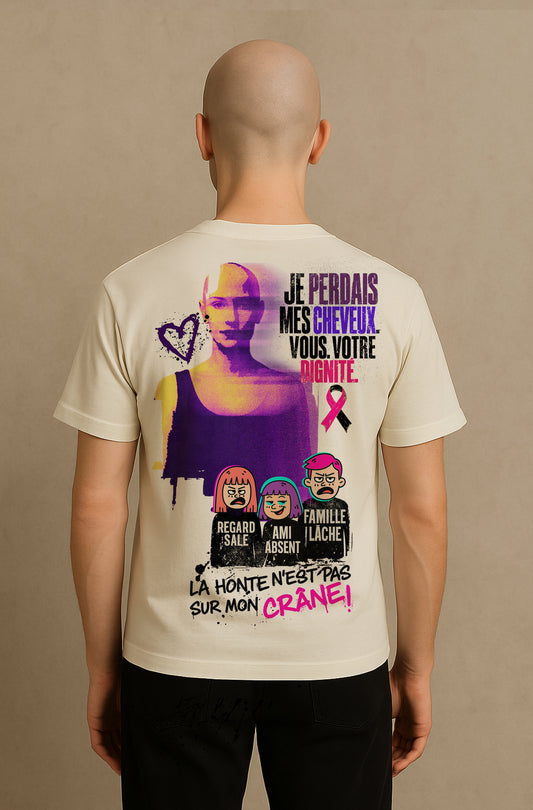 T-shirt oversize Crâne nu, regards vides